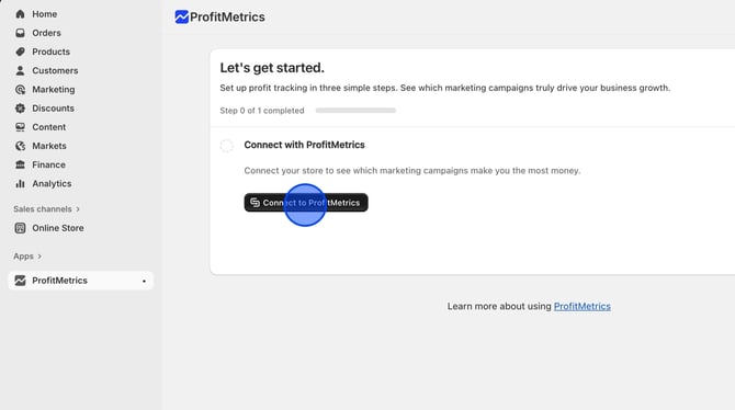 Sign Up for ProfitMetrics and Connect Your Shopify Store NEW - Step 14