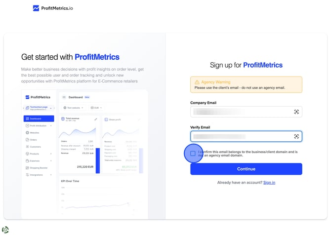 Sign Up for ProfitMetrics and Connect Your Shopify Store NEW - Step 4