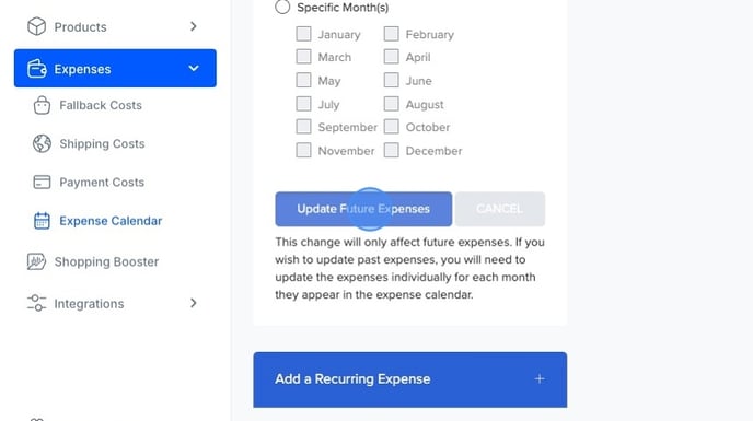 Update Recurring Expense Cost in ProfitMetrics - Step 10