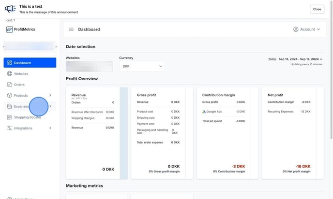 Update Recurring Expense Cost in ProfitMetrics - Step 2