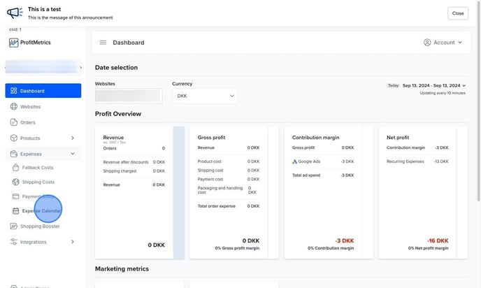 Update Recurring Expense Cost in ProfitMetrics - Step 3